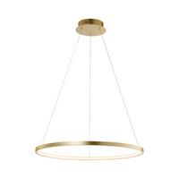 LED-Hängeleuchte Circle H: 120 cm 1-Flammig - Goldfarben, Design, Kunststoff/Metall (60/60/120cm)
