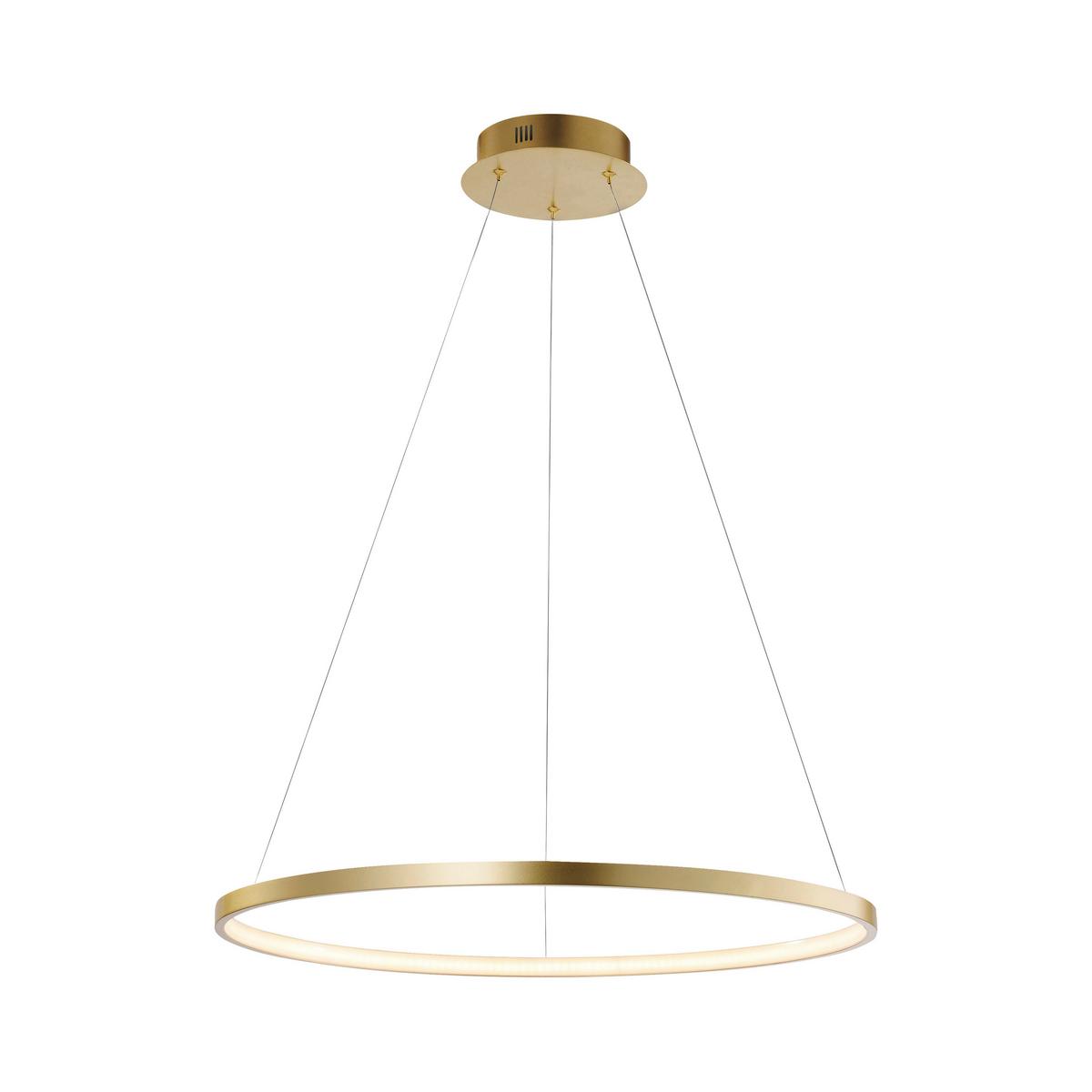 LED-Hängeleuchte Circle H: 120 cm 1-Flammig - Goldfarben, Design, Kunststoff/Metall (60/60/120cm)
