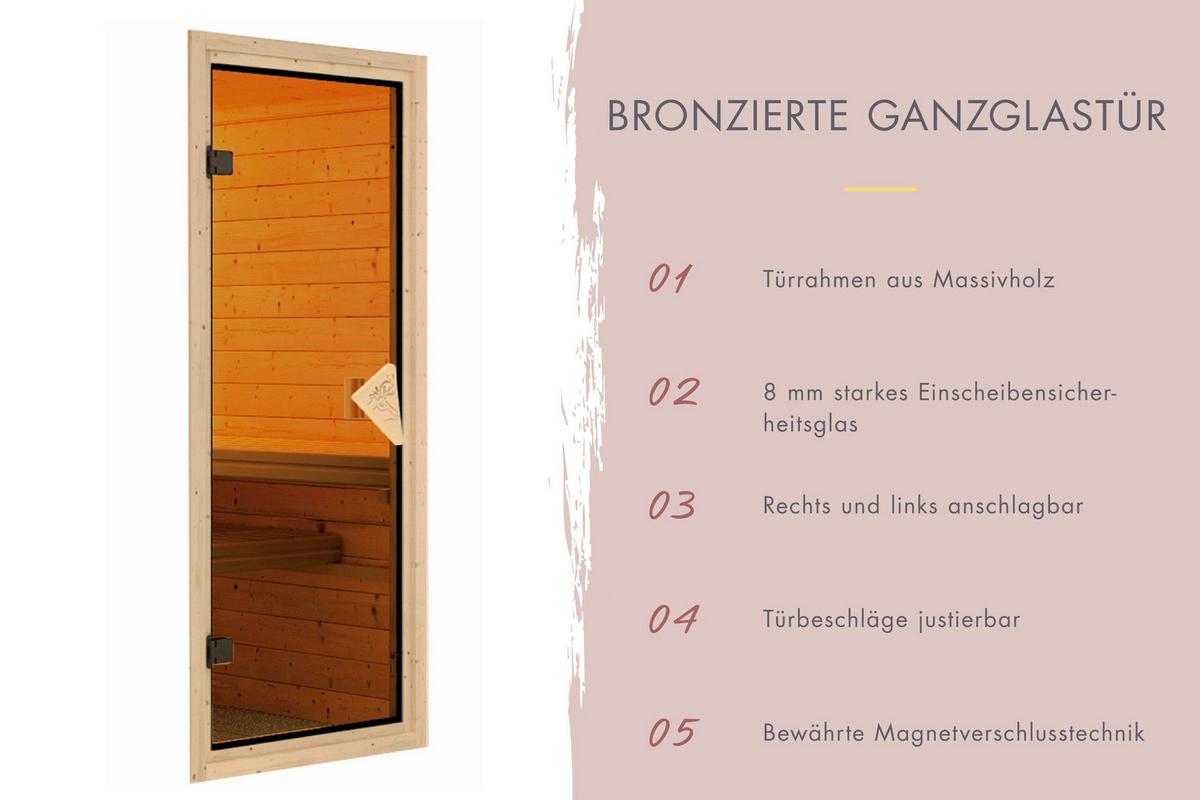 Sauna Kea 1 210/202/210 Cm - Fichtefarben, Basics, Holz (210/202/210cm)