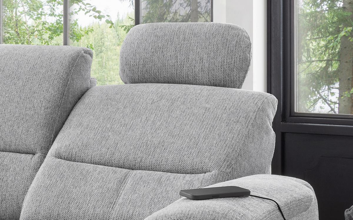 Ecksofa Mit Stauraum Parole Silberfarben Chenille - Chromfarben/Silberfarben, KONVENTIONELL, Textil (184/231cm) - Livetastic