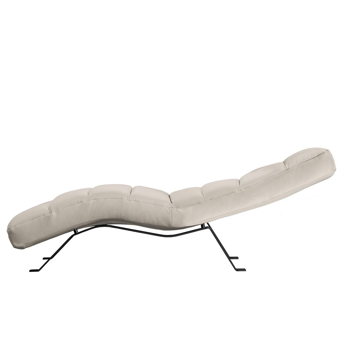 Relaxliege Swing Black Grau B: 65 Cm - Schwarz/Grau, Design, Leder (65/65-95/171cm) - Livetastic