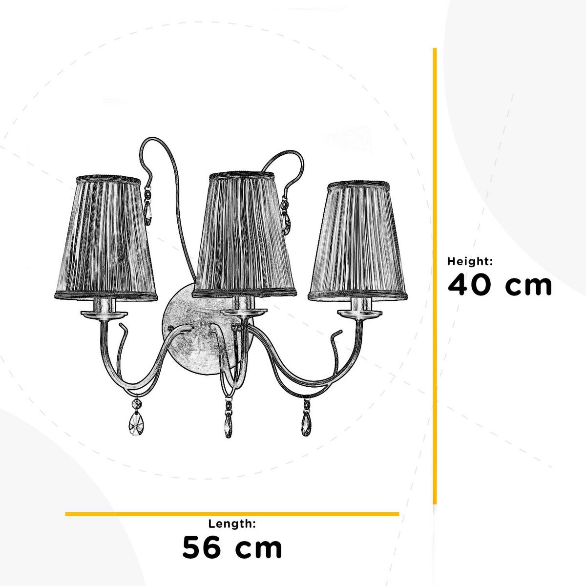 Wandleuchte Delia Cognac L: 56 cm 6w - Cognac, KONVENTIONELL, Glas/Textil (56/37/40cm)