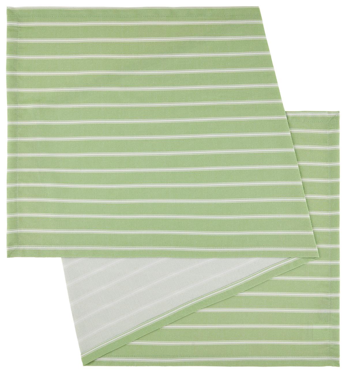 Ubrus Steffi, 45/150cm - bílá/zelená, Konvenční, textil (45/150cm) - Mary's