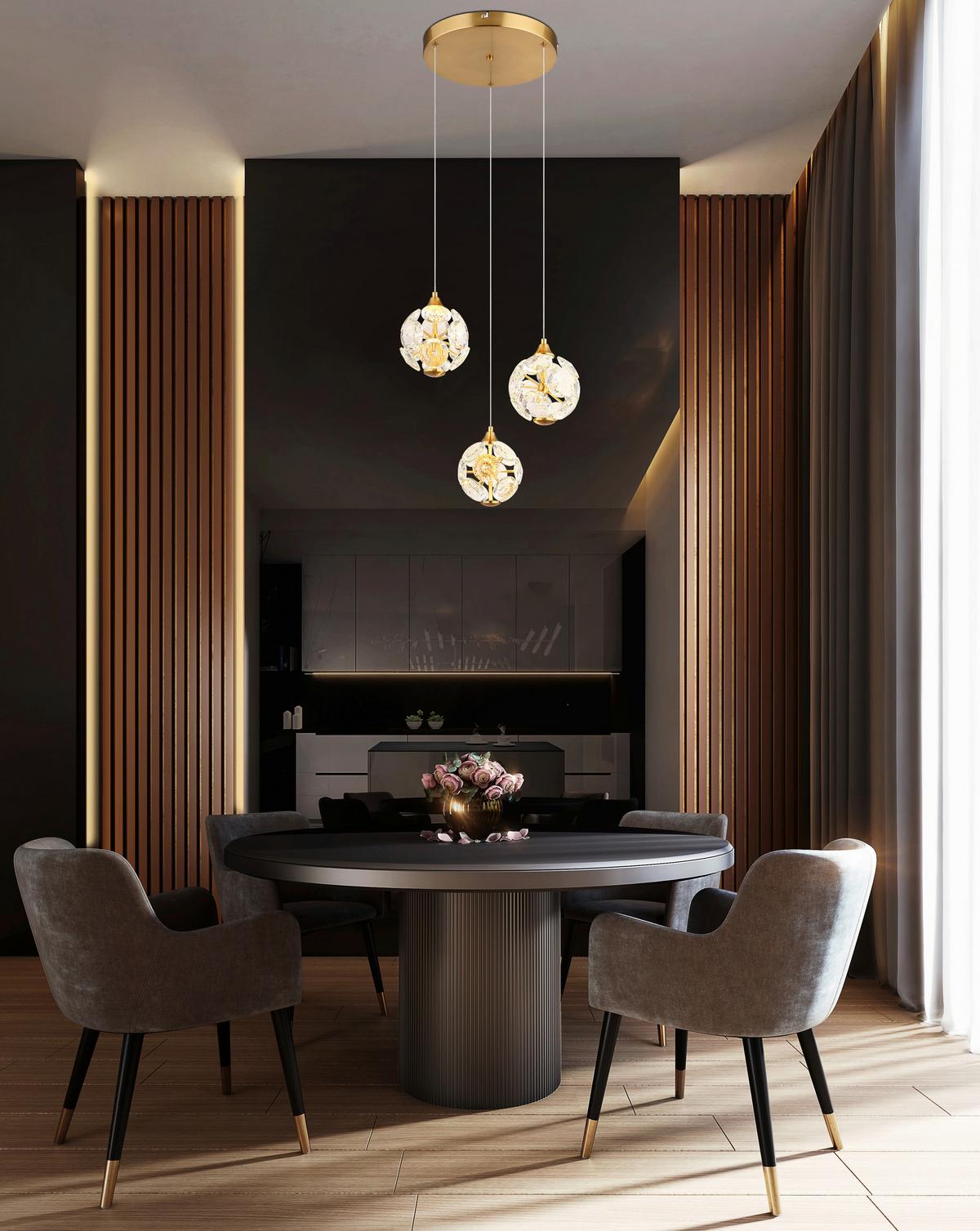 Led-hängeleuchte Virina D:42cm Klar Goldfarben Transparent - Klar/Transparent, KONVENTIONELL, Glas/Kunststoff (42/15cm) - Globo