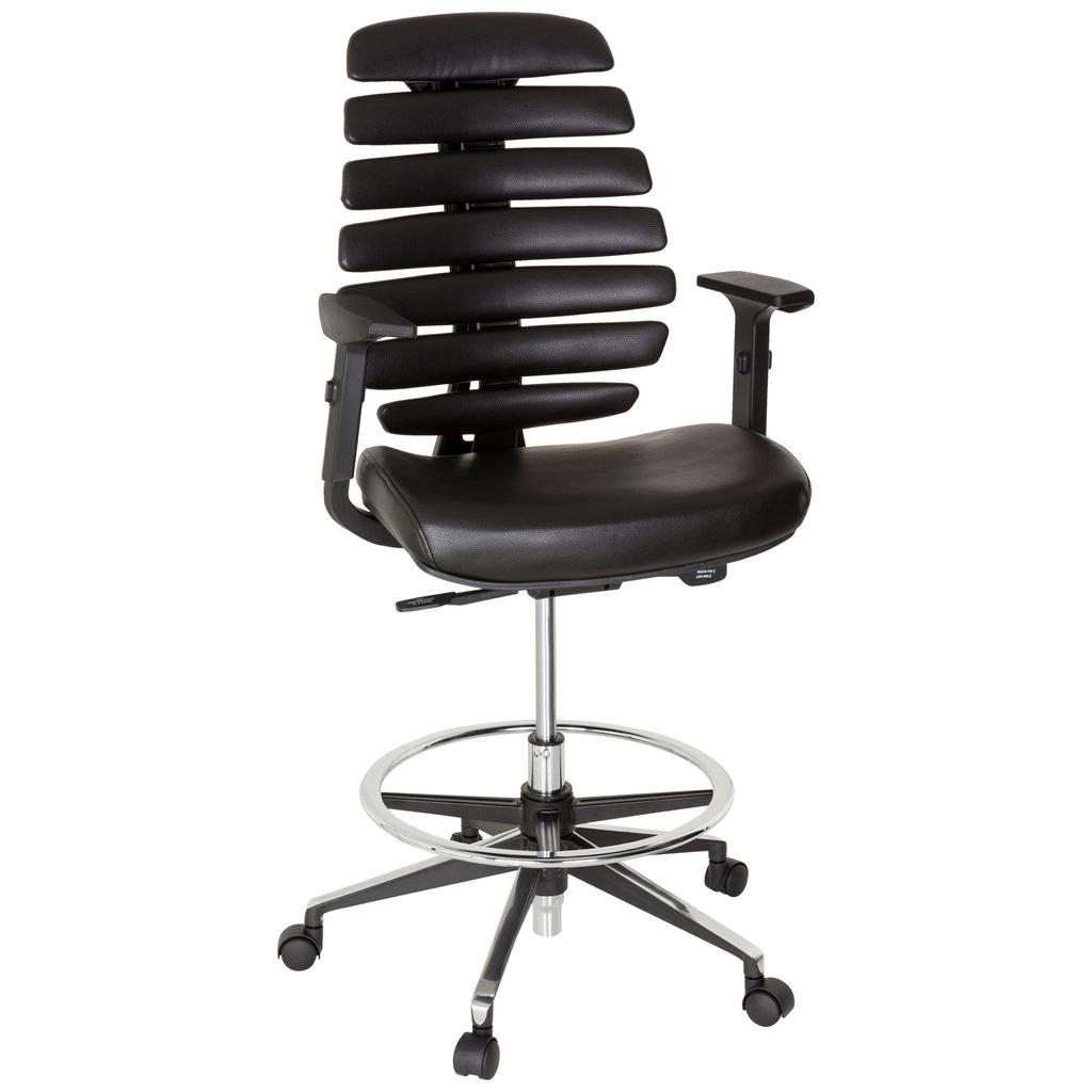 Drehstuhl Ergo Line II Work Echtleder Schwarz Bis 120kg