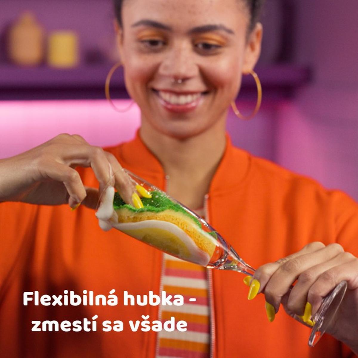 Špongia LEMON PUNCH VILEDA PUNCH LEMON HUBKA - viacfarebná, Basics, plast (10,2/15/3,2cm) - Vileda