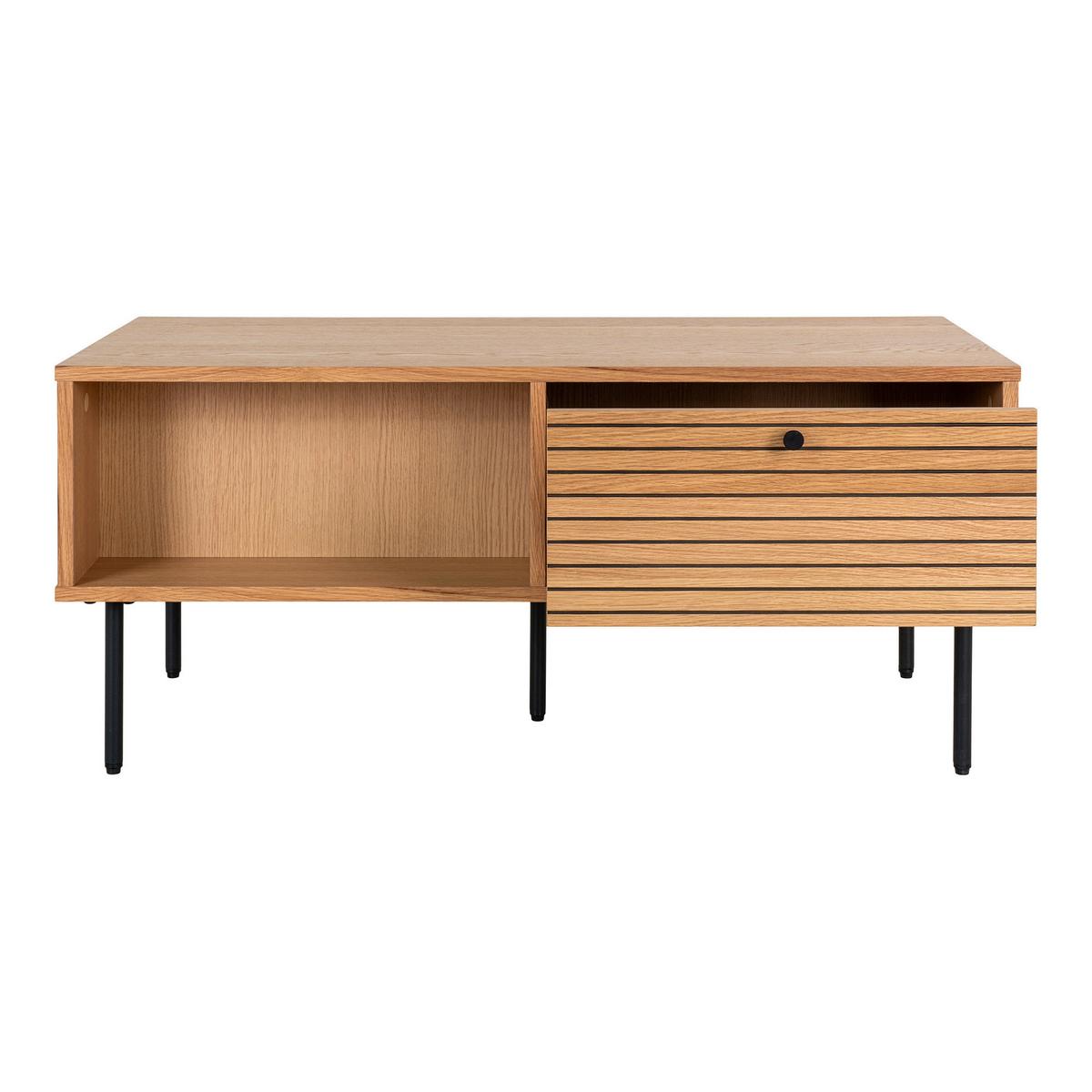 Couchtisch Kyoto Eichefarben B: 100cm - Eichefarben/Schwarz, Design, Holz/Holzwerkstoff (100/50/45cm) - MID.YOU