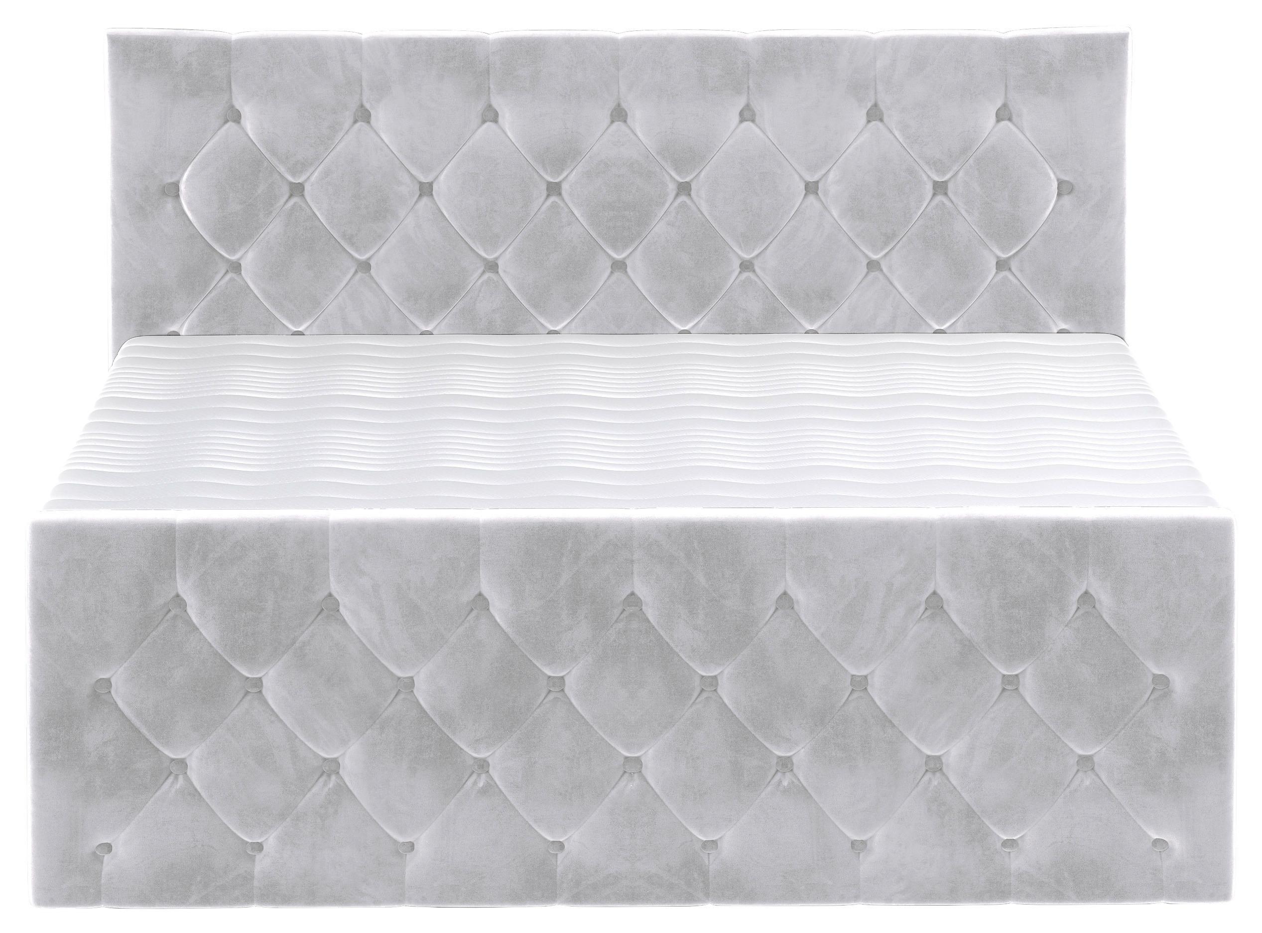 Boxspringbett Swing 16 Silberfarben 180x200 cm H2 - Beige/Silberfarben, ROMANTIK / LANDHAUS, Textil (180/200cm) - James Wood
