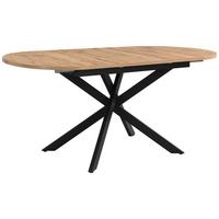 Esstisch Ausziehbar Ezra 120-160x90 Cm Wildeiche Dekor - Wildeiche/Schwarz, LIFESTYLE, Holzwerkstoff/Metall (120/75/90cm)