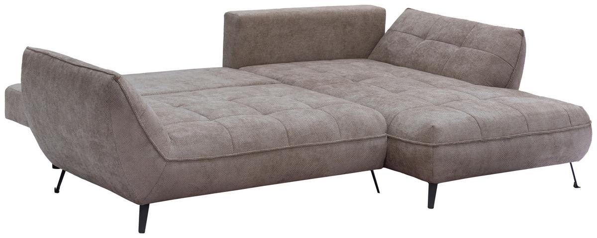 Ecksofa Samoa Hellbraun S: 282x187 Cm - Hellbraun/Schwarz, Design, Textil (282/187cm) - Livetastic