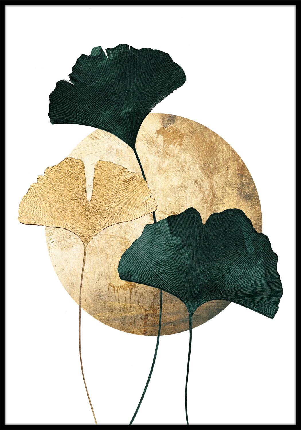 Obraz Elena, 50/70cm - čierna/zlatá, Moderný, kompozitné drevo/papier (50/70cm) - Modern Living