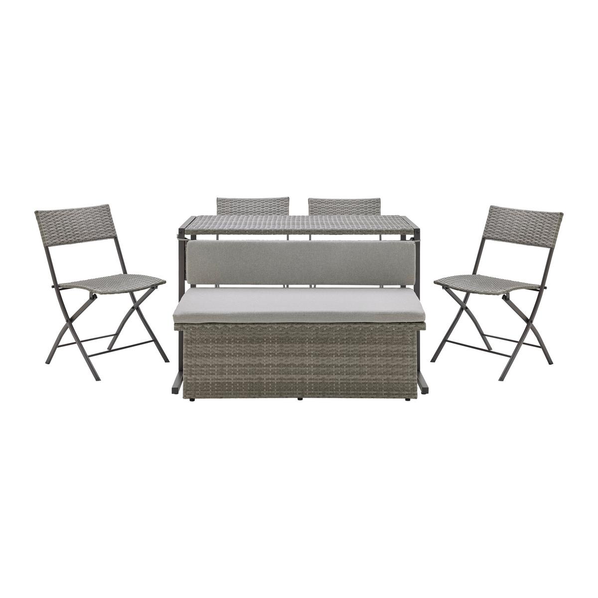 Sada na balkon MARIO hnědá - šedavě hnědá, Moderní, kov/textil (120/75/105cm) - Bessagi Garden