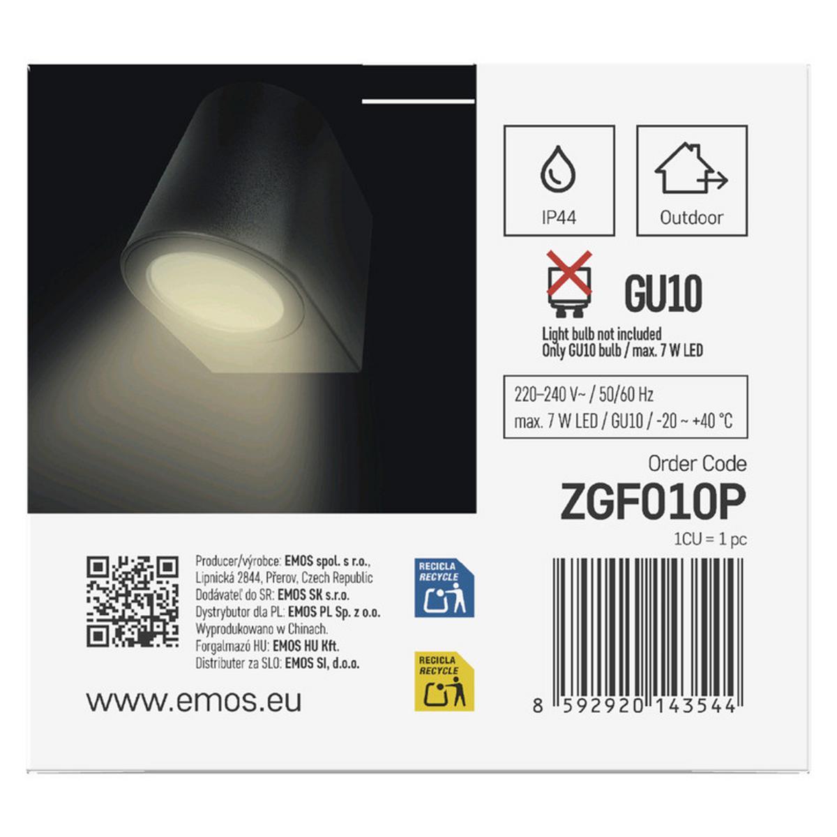 VONKAJŠIE LED SVIETIDLO OCULUS - čierna, Modern, plast