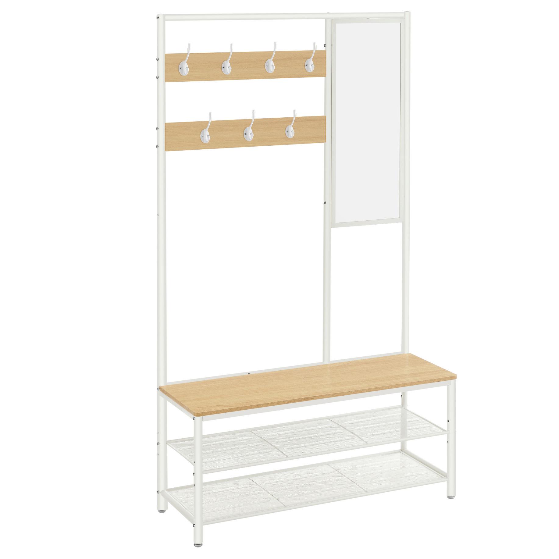 Garderobe Hsr415w09 - Braun/Weiß, Trend, Holzwerkstoff (98/180/35cm) - MID.YOU