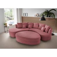 Wohnlandschaft Limoncello Koralle S: 160x300 cm - Koralle/Schwarz, Design, Textil (160/300cm) - Livetastic