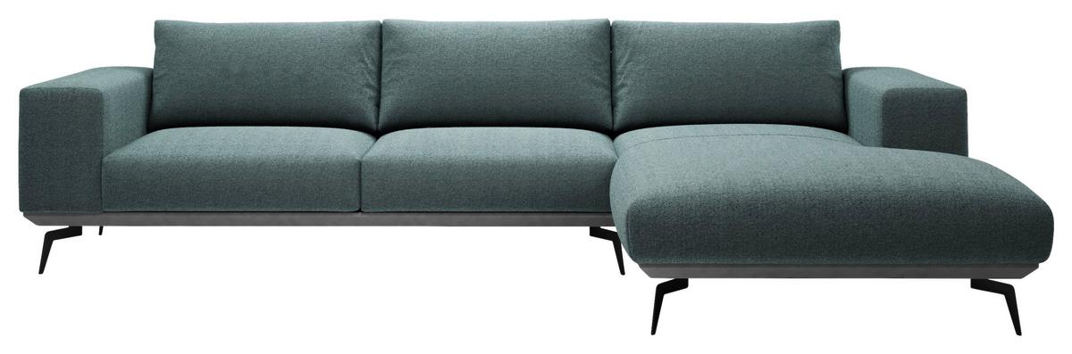 Sedací souprava ALBERO, pravá, antracitová - šedá/černá, Design, kov/dřevo (330/180cm) - MID.YOU