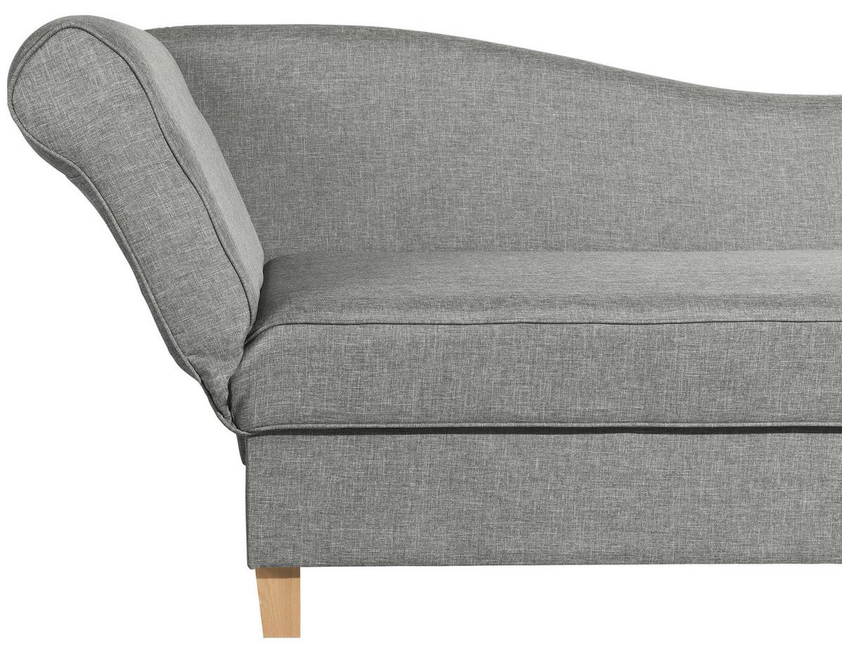 Recamiere Selma Hellgrau Links mit Bettkasten+schlaffunktion - Buchefarben/Hellgrau, Design, Textil (190/88/82cm) - Max Winzer