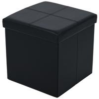 Sitzbox Oliver 1 - Schwarz, MODERN, Holzwerkstoff/Textil (38/38/38cm)
