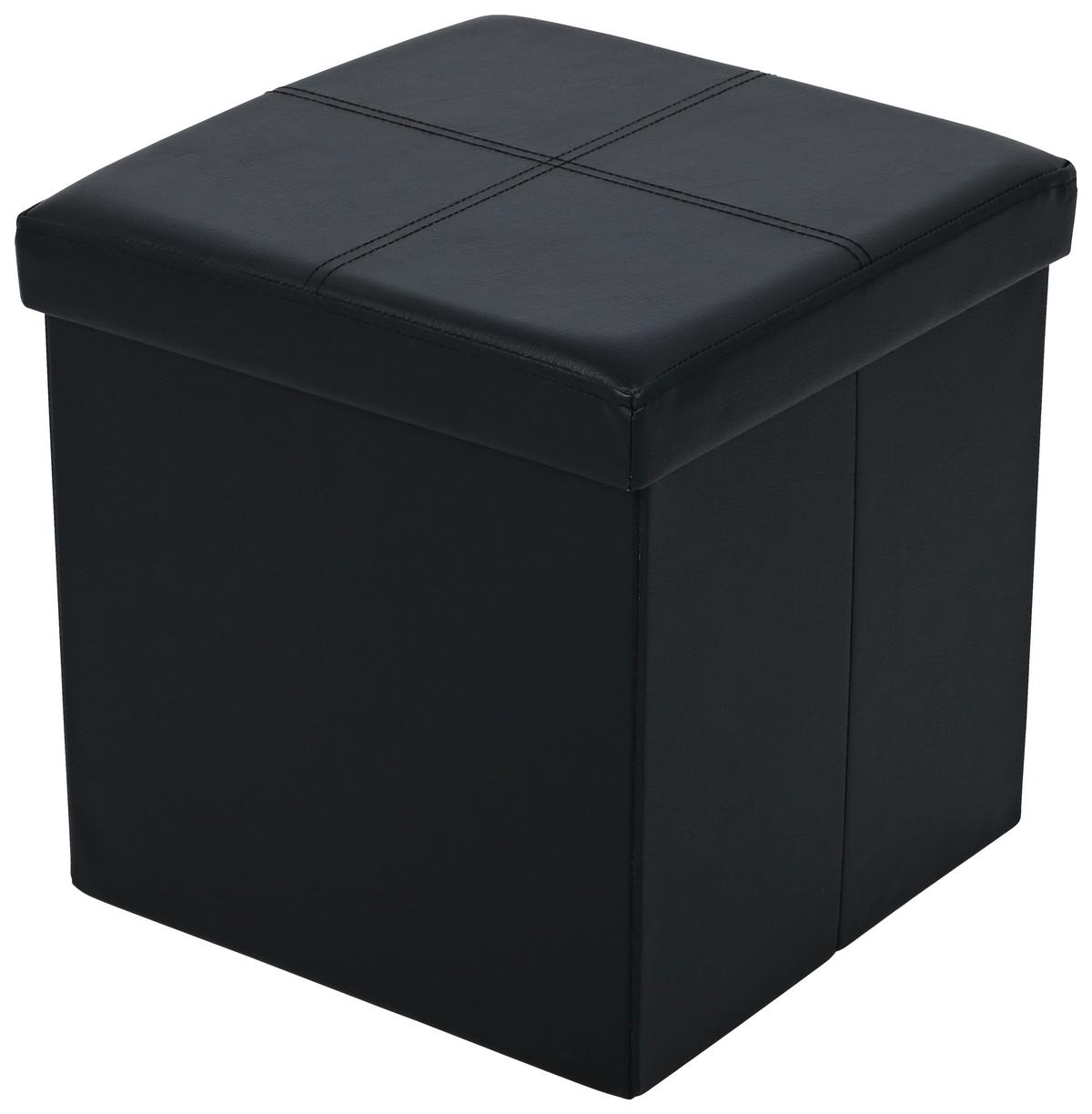 Sitzbox Oliver 1 - Schwarz, MODERN, Holzwerkstoff/Textil (38/38/38cm)