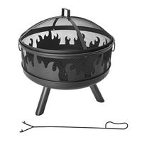 Feuerkorb Feuerstelle mit Funkenschutz - Schwarz, LIFESTYLE, Metall (61,5/43cm)