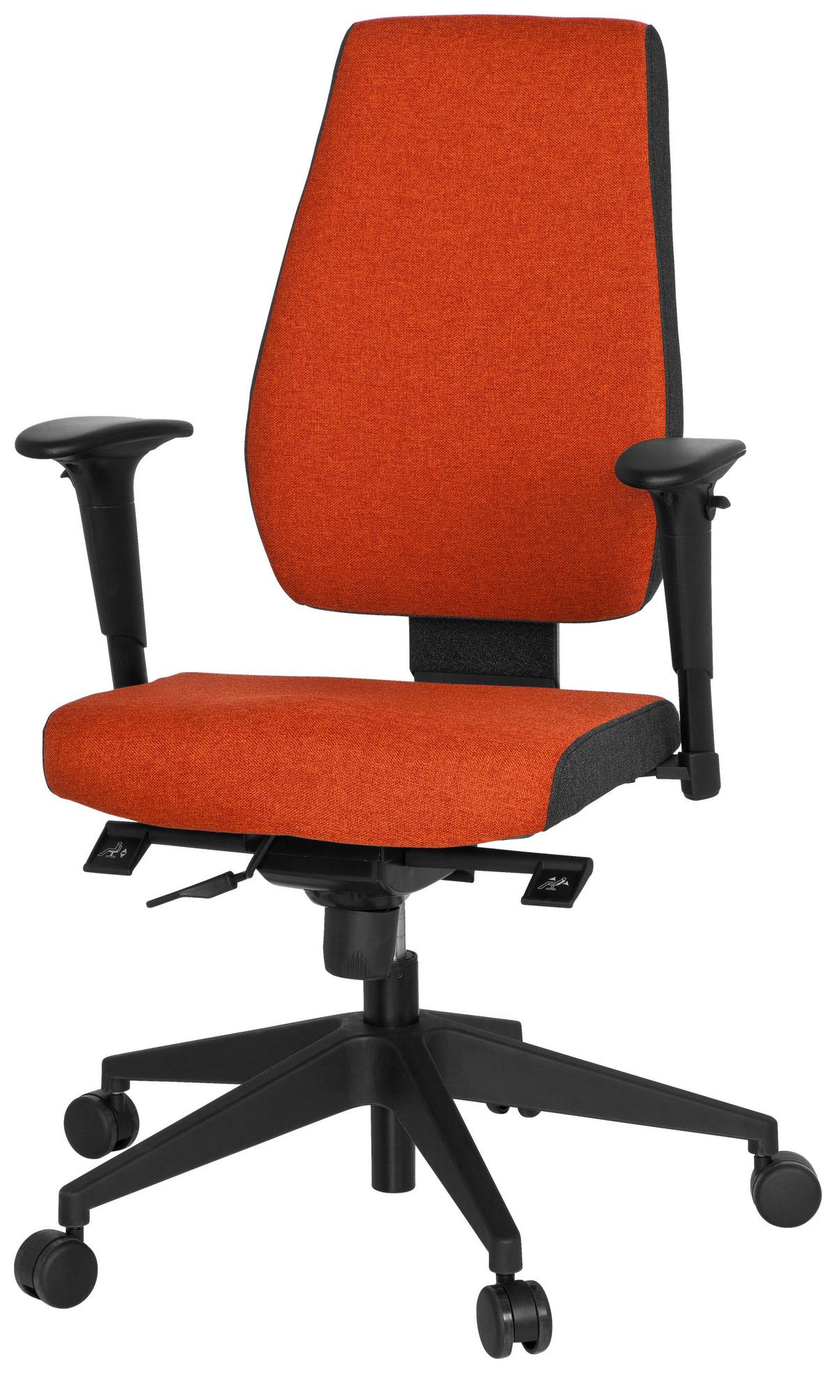 Drehstuhl Pro-Tec 500 Rot - Dunkelgrau/Rot, MODERN, Kunststoff/Textil (56/123/47cm) - MID.YOU