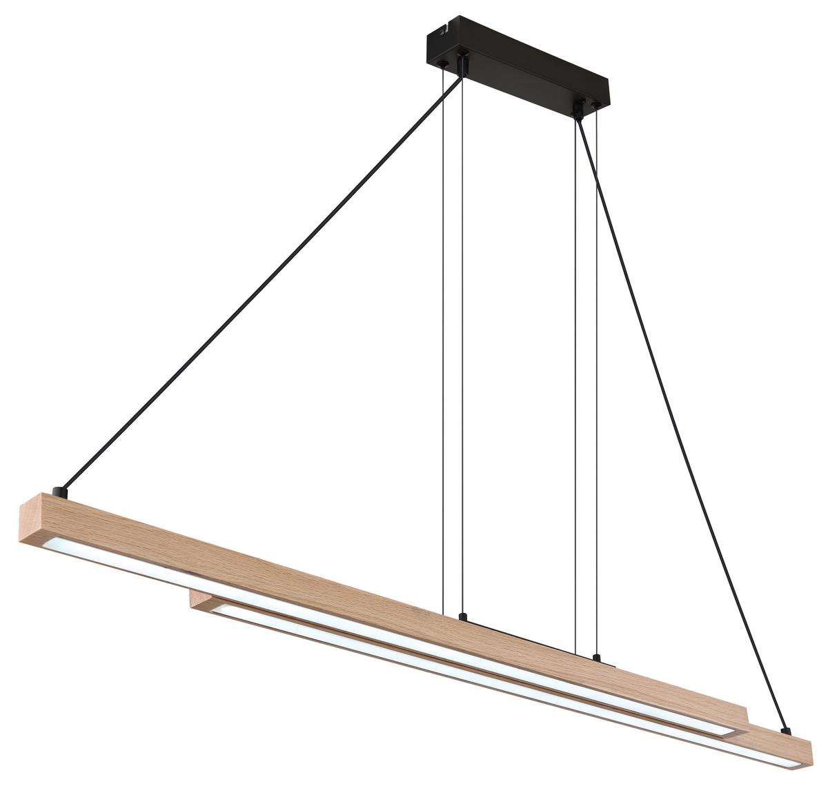 Led-hängeleuchte 15537w - Dunkelbraun/Schwarz, Design, Kunststoff/Metall (171/7/120cm) - Globo