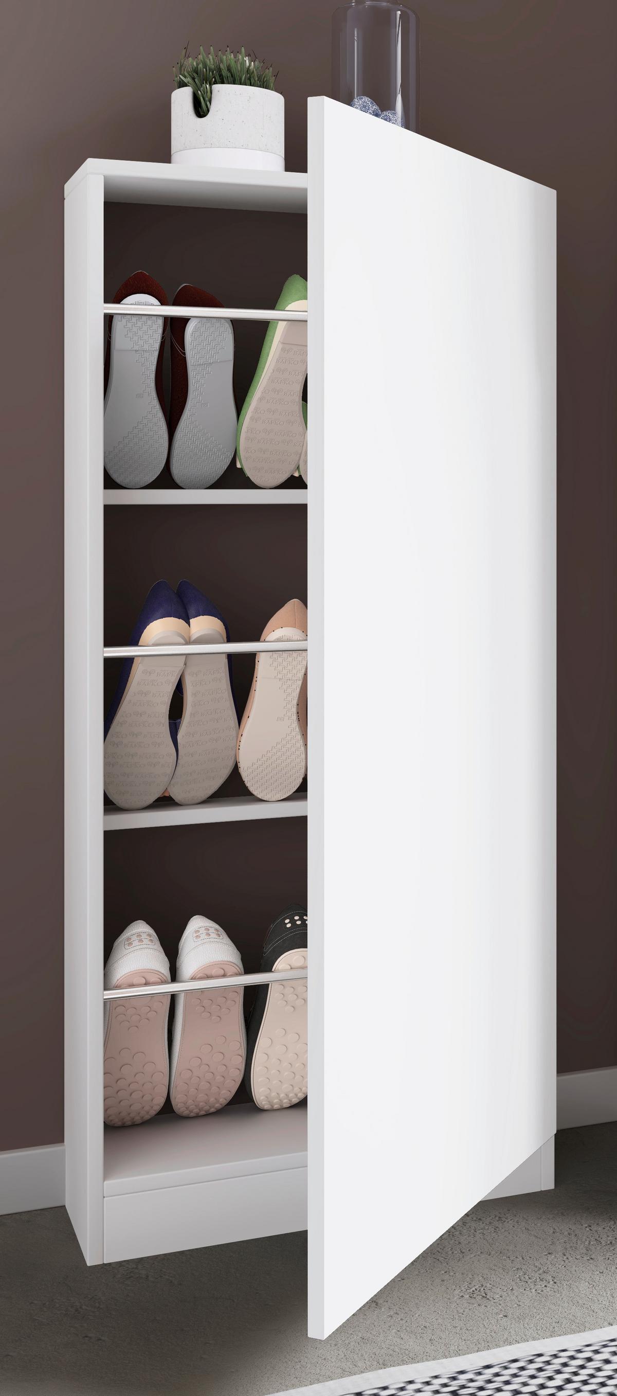 Schuhschrank Fulisa Weiß, 50 cm - Weiß, Design, Holzwerkstoff (50/112/17cm) - MID.YOU