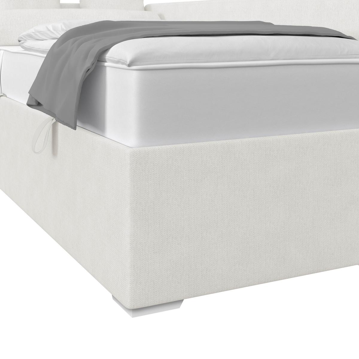 Kárpitozott Ágy Remi 90/200cm - ezüstszínű/fehér, Modern, textil/fa (90/200cm)