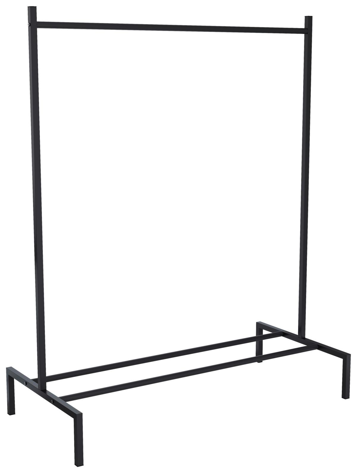 Kleiderständer Labol Schwarz B: 103 Cm - Schwarz, Design, Metall (103/132/52cm) - MID.YOU