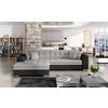 Ecksofa Sorento Grau/Schwarz S: 194x296 cm - Chromfarben/Schwarz, Design, Textil (194/296cm) - MID.YOU