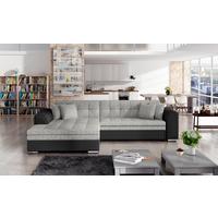 Ecksofa Sorento Grau/Schwarz S: 194x296 cm - Chromfarben/Schwarz, Design, Textil (194/296cm) - MID.YOU