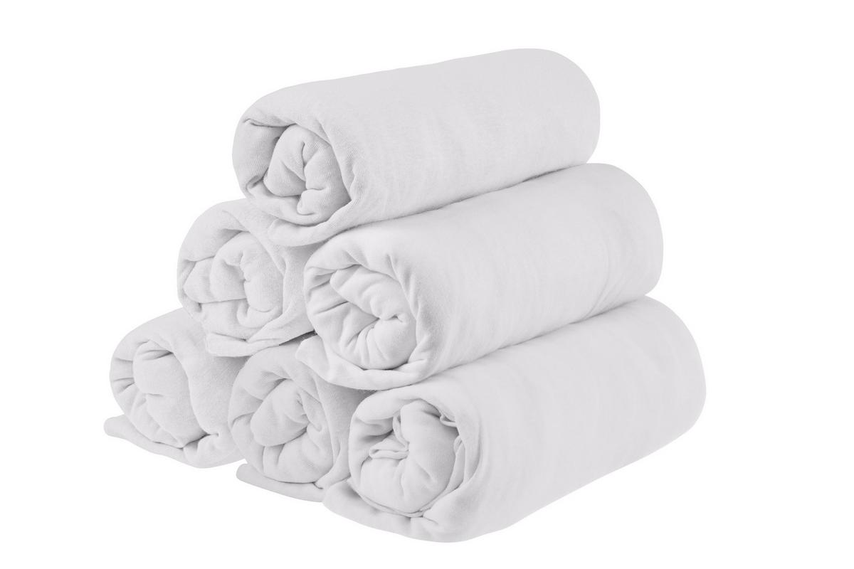 Spannleintuch Eva - Weiß, KONVENTIONELL, Textil (90/200cm) - Ondega