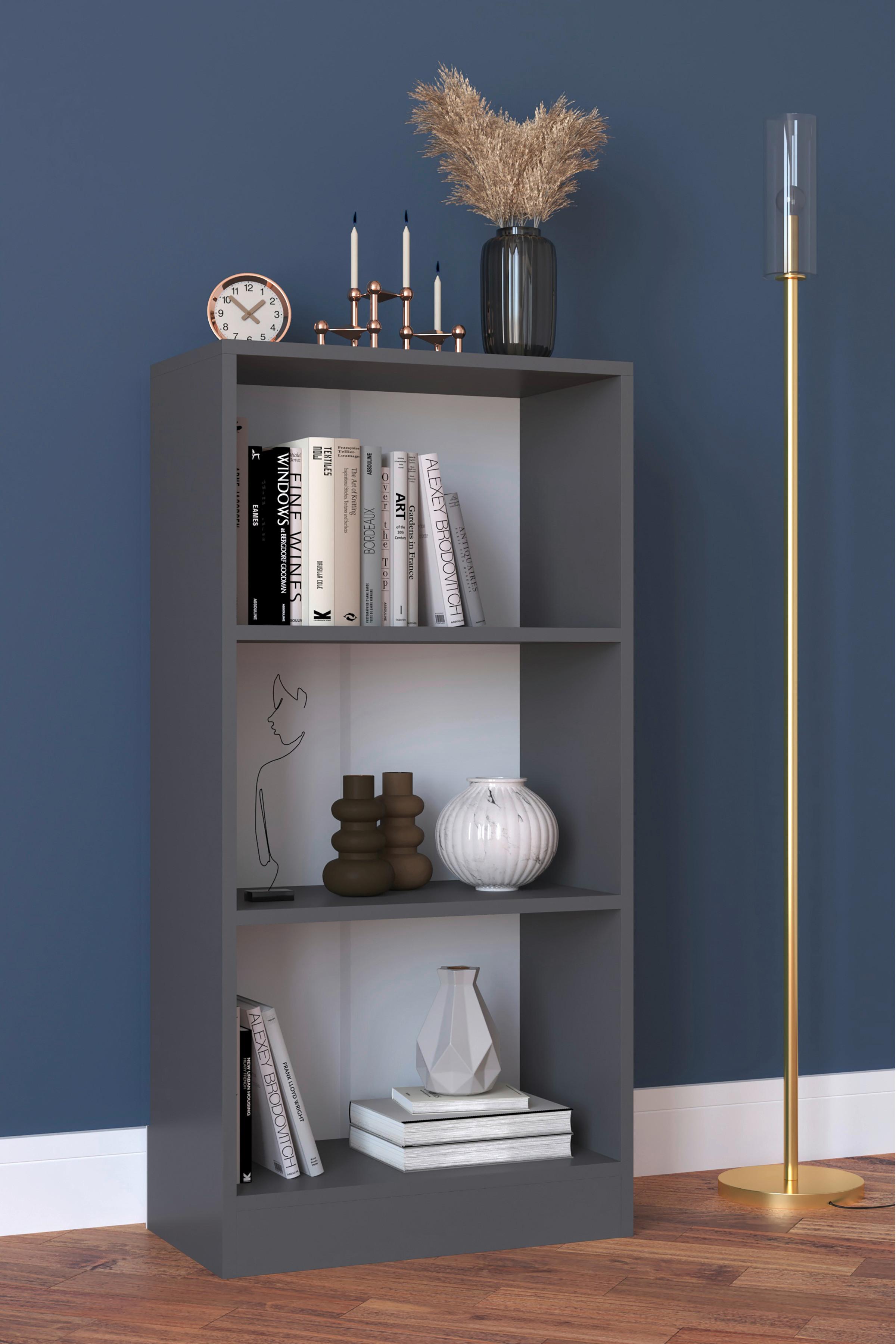 Regál Dilos š: 56 cm, antracitový - antracitová, Modern, kompozitné drevo (56/114/30cm) - MID.YOU