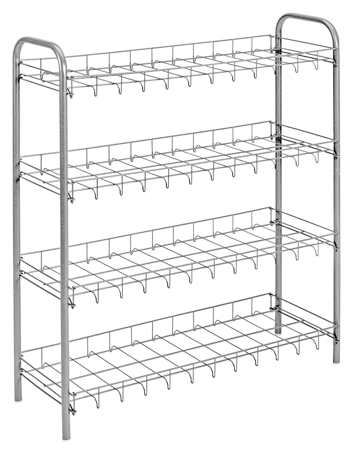 Schuhregal Springer - Silberfarben, KONVENTIONELL, Metall (64/23/80cm)