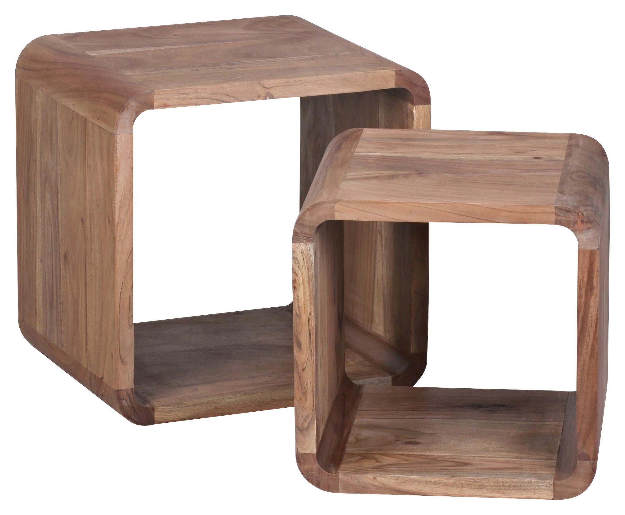 Sada zasúvacích stolíkov BOHA akácia - farba akácie, Design, drevo (36/43/43cm) - MID.YOU