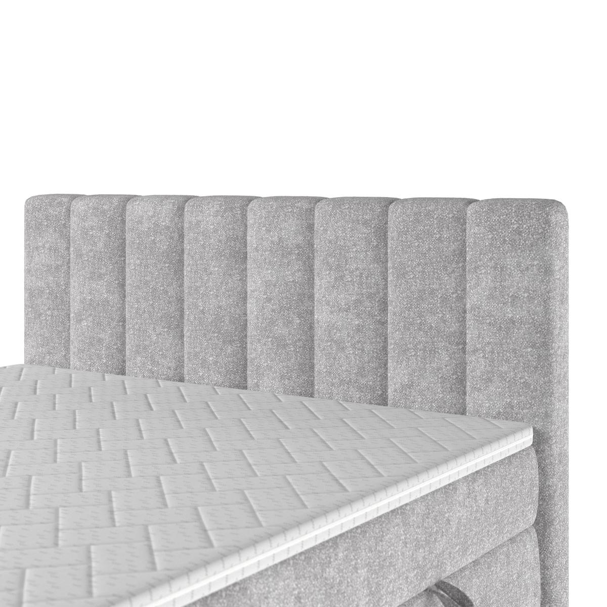 Boxspringová posteľ MALA 180x200 cm, sivá - čierna/sivá, Modern, drevo/kompozitné drevo (180/200cm) - Bessagi Home