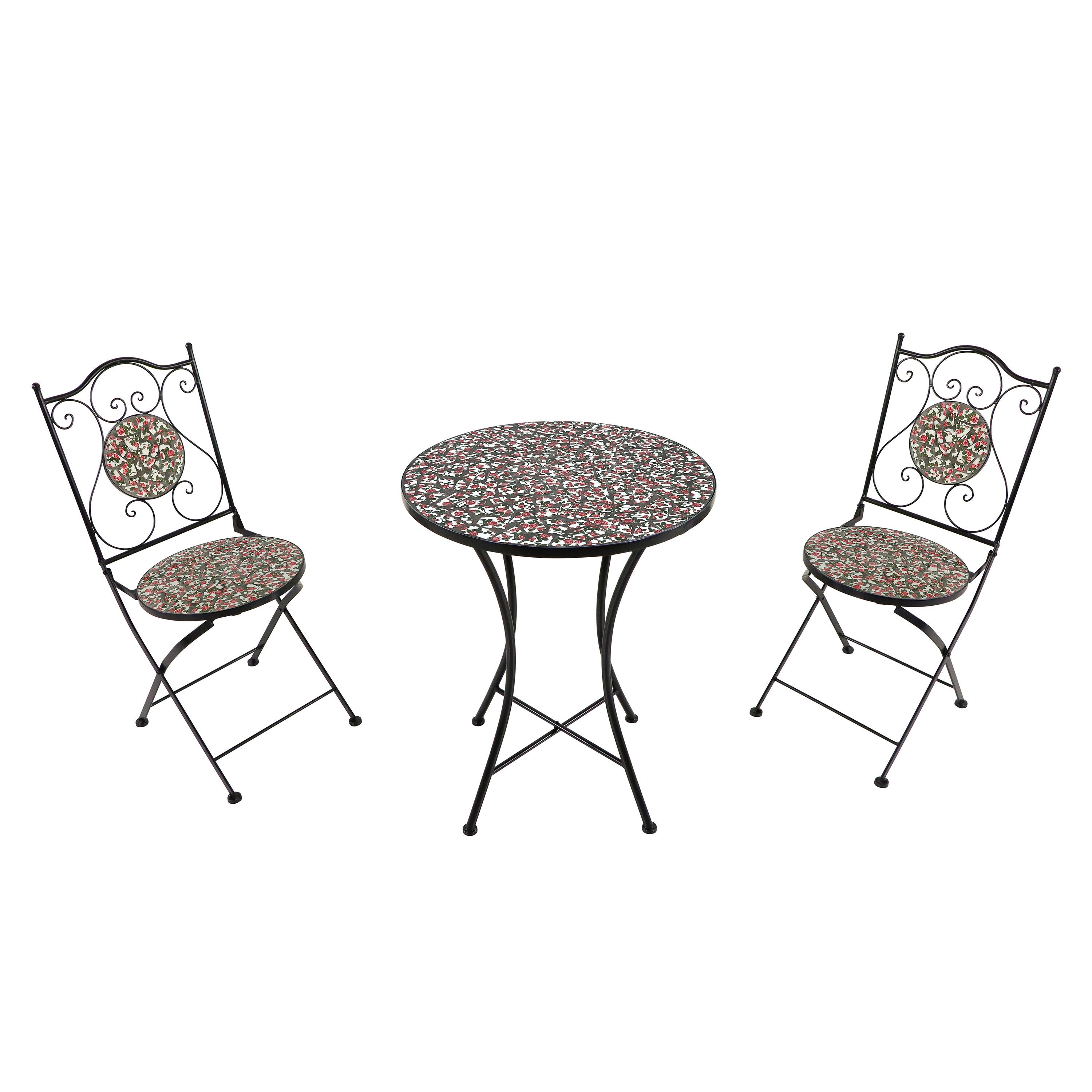 Gartenset Amelie Rose - Schwarz/Rosa, Basics, Keramik/Metall (60/75cm) - Ambia Garden