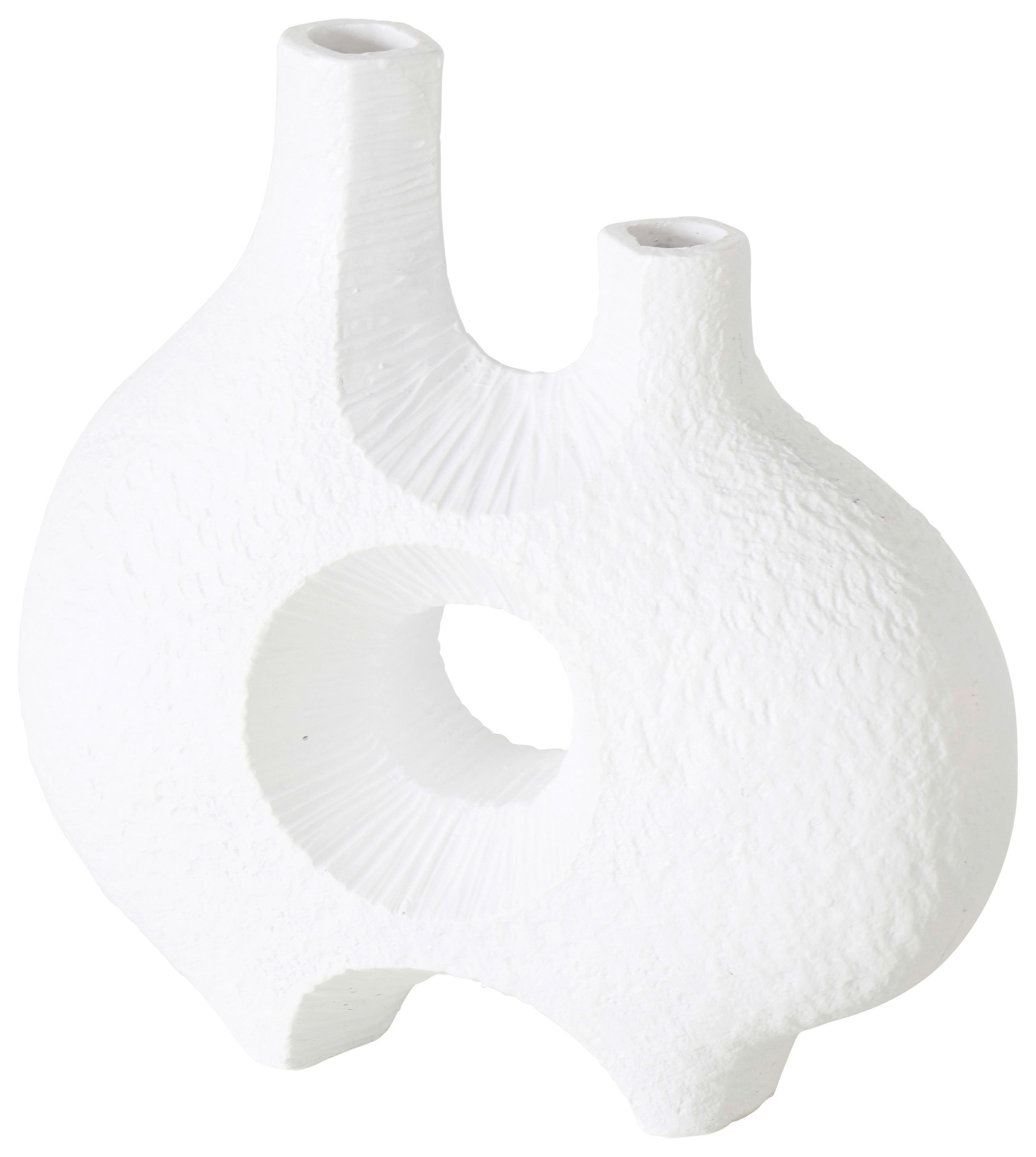 VÁZA PRADO I - bílá, Moderní, plast (20/19/7cm) - Modern Living