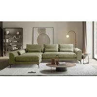 Ecksofa Berlin Cord Olivgrün 172x313 cm - Schwarz/Olivgrün, Design, Textil (172/313cm) - P & B