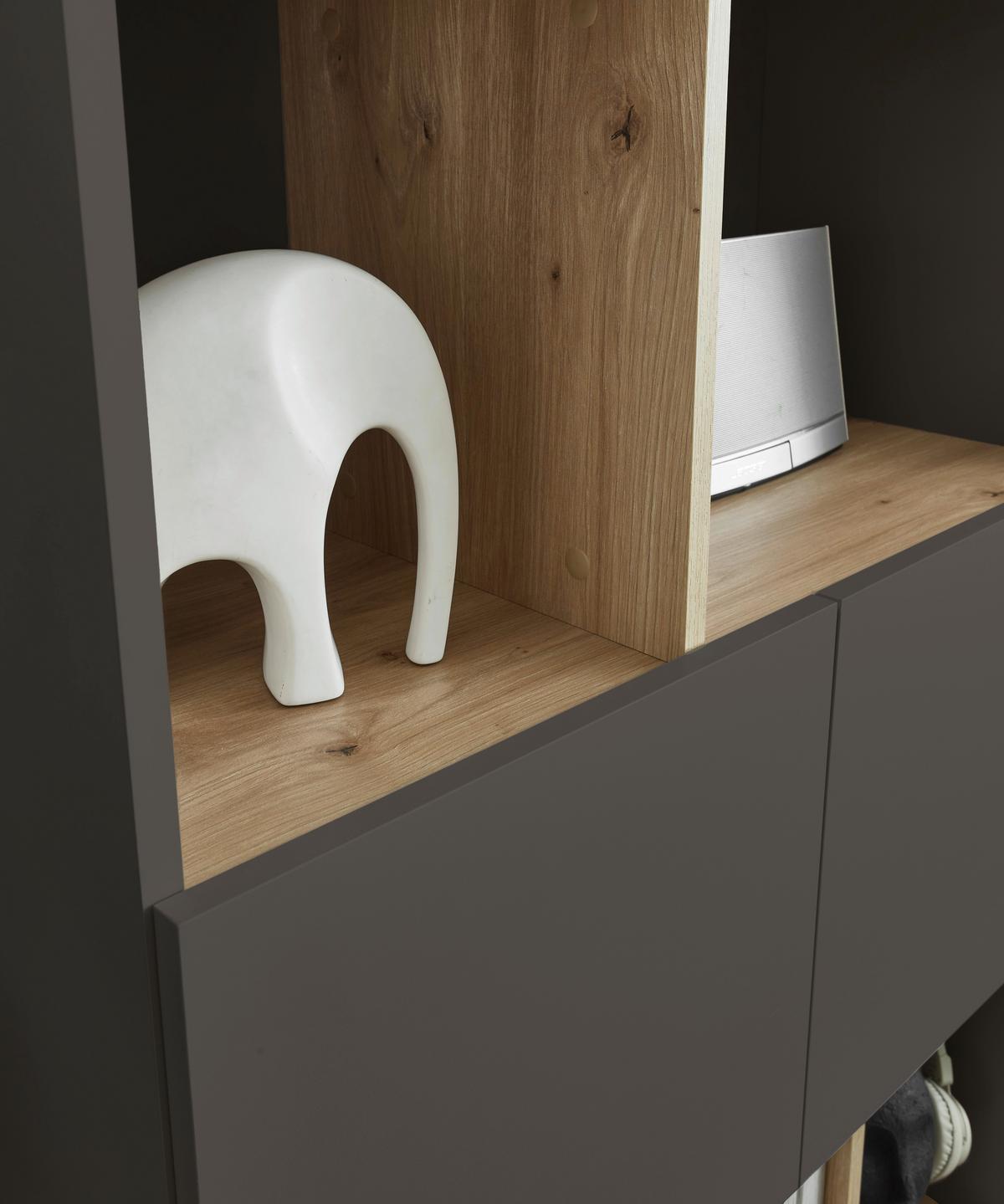 REGÁL SAVANNA -EXKLUSIV- - černá/antracitová, Moderní, kompozitní dřevo/plast (80/180/35cm) - Mömax