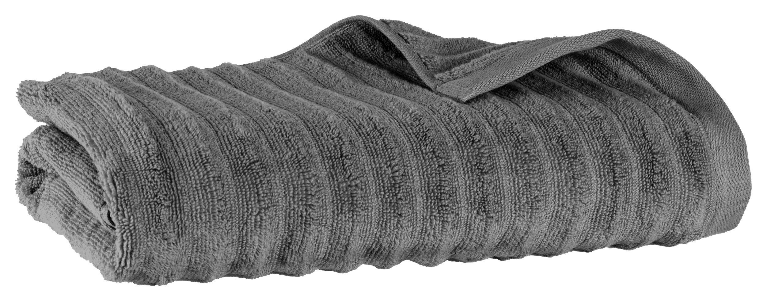 DUSCHTUCH Welle 70x140 cm Anthrazit - Anthrazit, Basics, Textil (70/140/15cm)