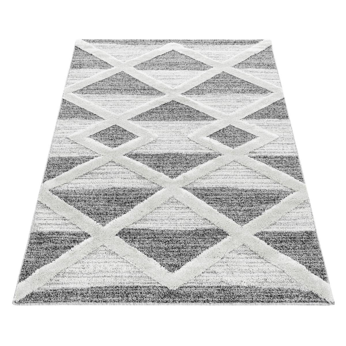 Tkaný koberec 120x170cm, sivá - sivá, Konventionell, textil (120/170cm)