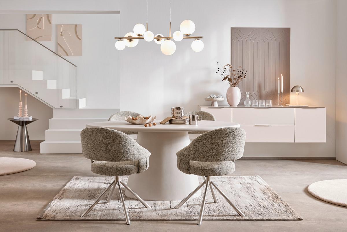 TV komoda SIENA sklo, kašmír - čierna/kašmírová, Modern, kov/kompozitné drevo (226/55/40cm) - Premium Living