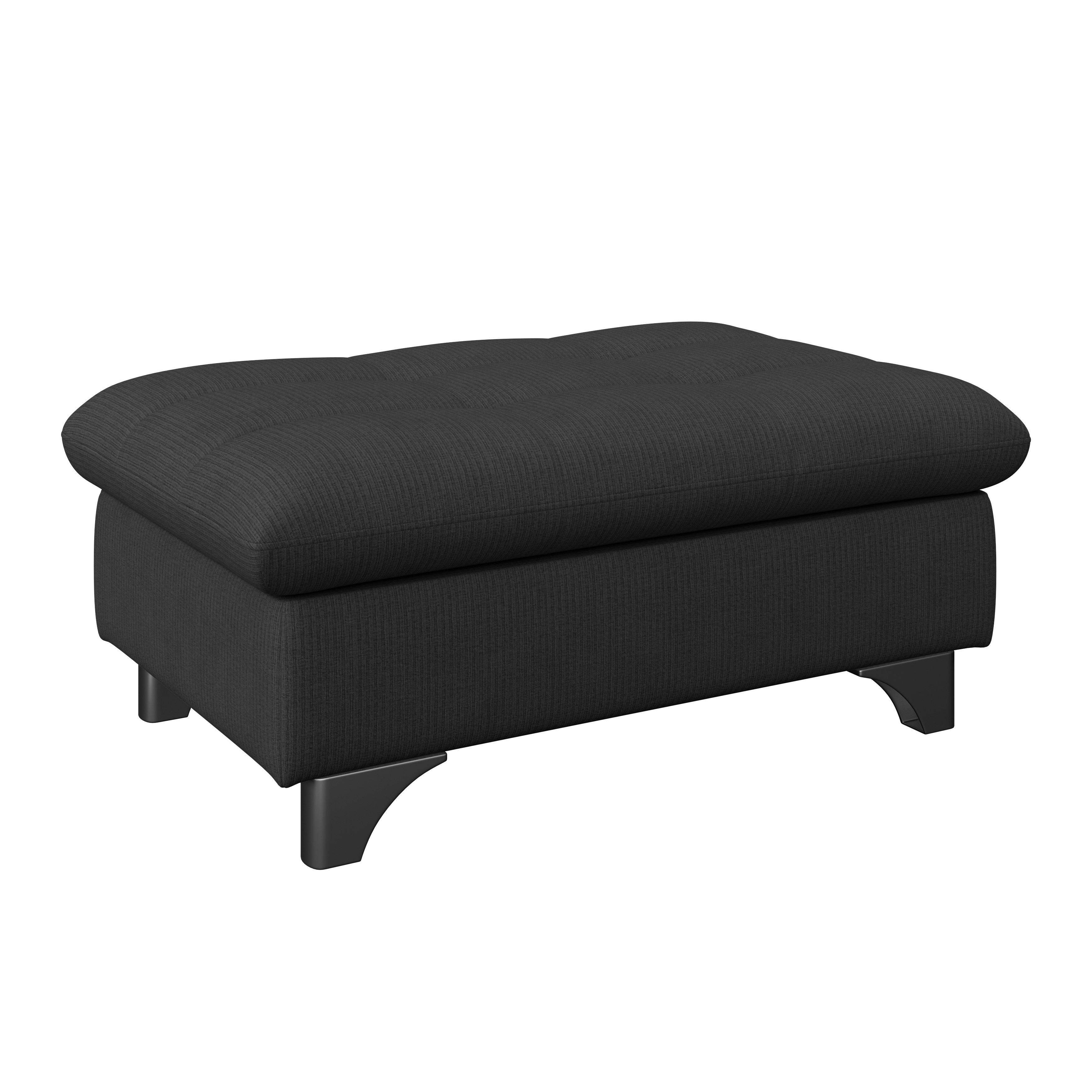 Hocker Gemini Schwarz, B: 108cm - Chromfarben/Schwarz, KONVENTIONELL, Textil (108/46/108cm)