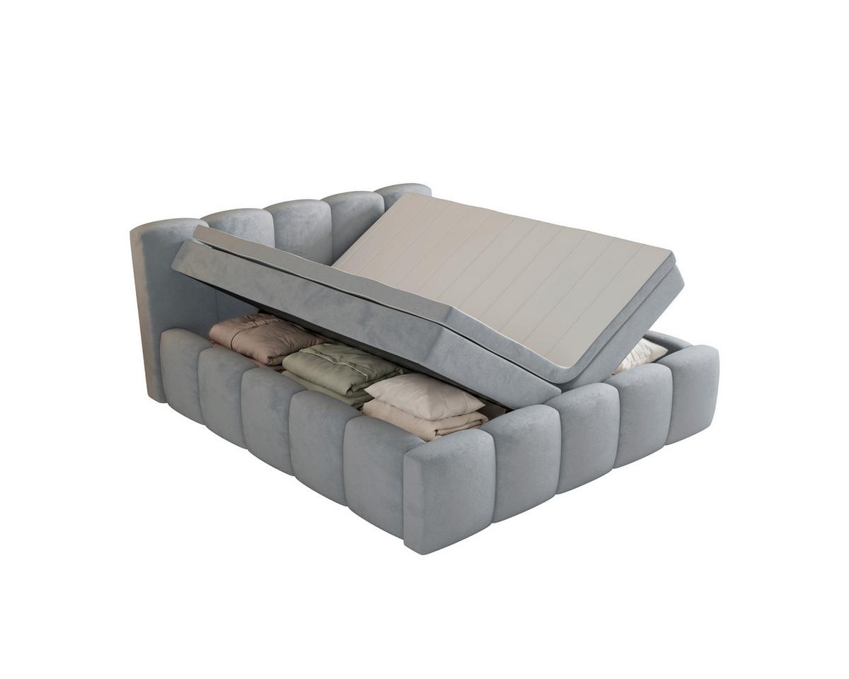Boxbett Zako Grau LF: 180x200cm - Grau, MODERN, Textil (180/200cm) - MID.YOU