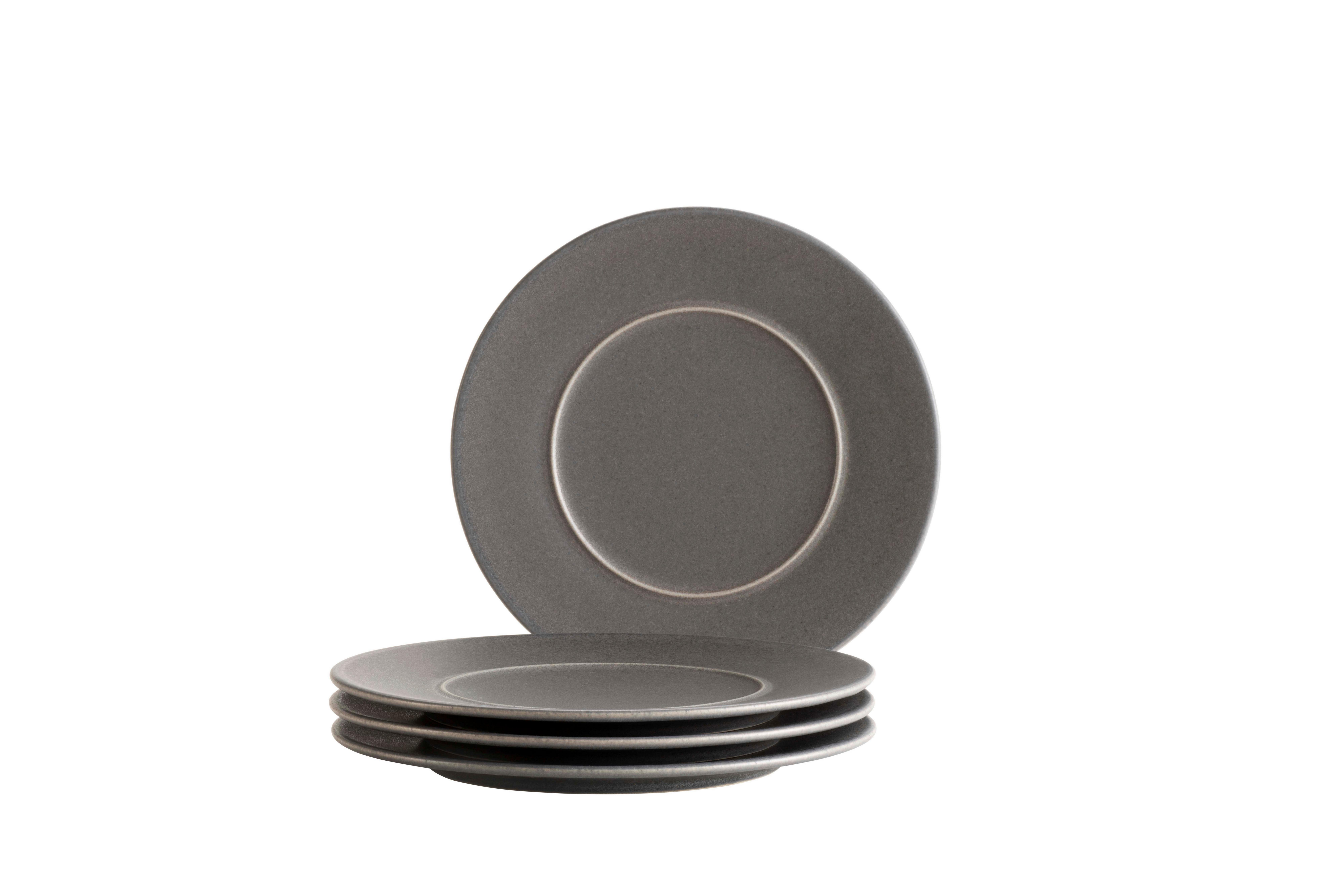 Tellerset Unico Anthrazit 4-Teilig - Anthrazit, Basics, Keramik - Mäser