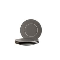 Tellerset Unico Anthrazit 4-teilig - Anthrazit, Basics, Keramik - Mäser