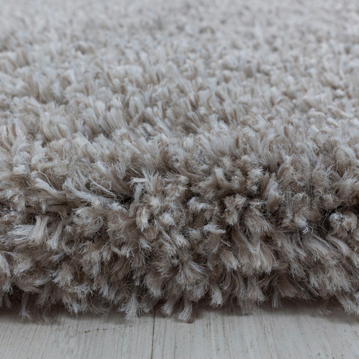 Hochflor Teppich Beige Naturfaser Fluffy 60x110 cm - Beige, Basics, Textil (60/110cm)