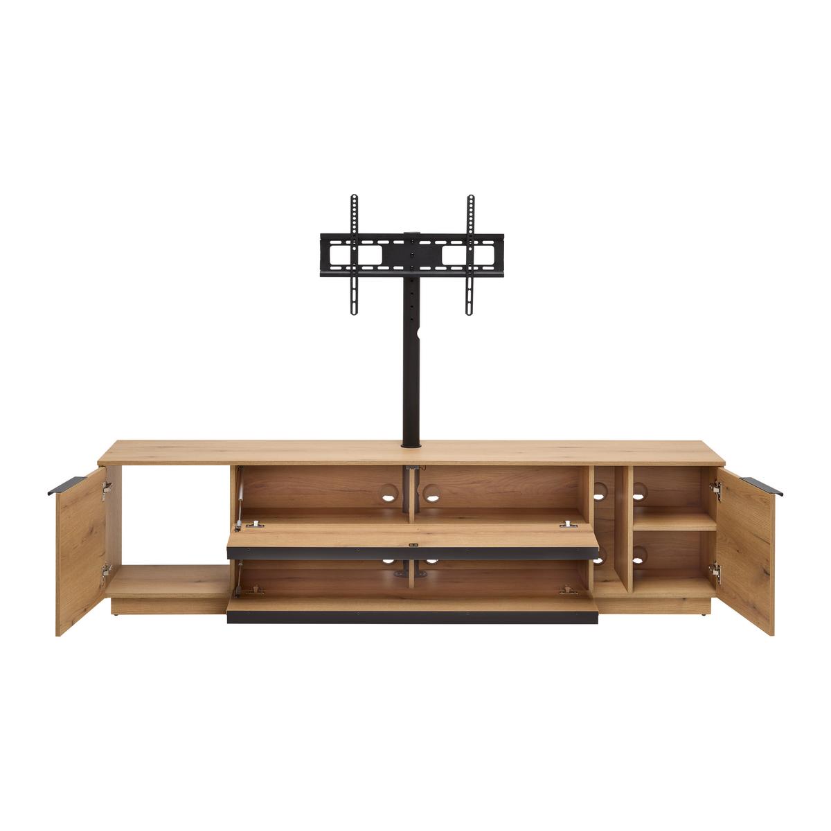 TV-Element Neo vč.LED dekor dub - barvy dubu/černá, Moderní, kov/kompozitní dřevo (210/53/40cm) - Mömax