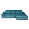 Ecksofa Isona Blau Chenille - Chromfarben/Blau, Design, Textil (286/165cm) - Livetastic